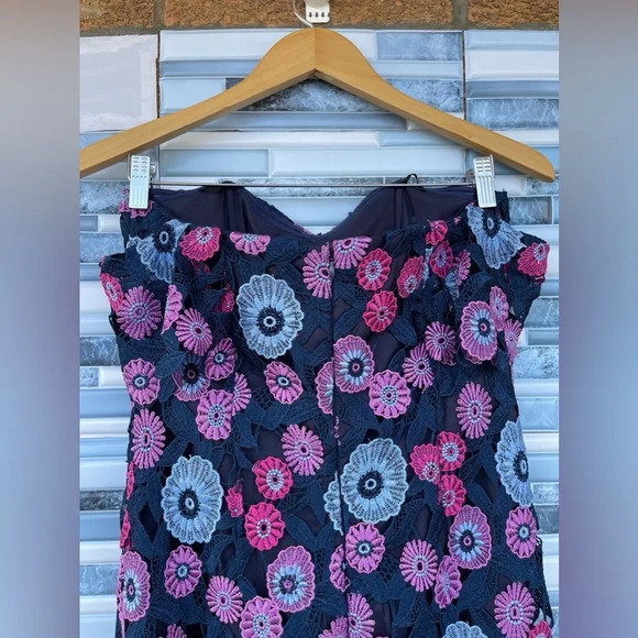 Shoshanna Gracia Multicolor Floral Lace Gown size 4 - Picture 9 of 16